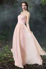 A-Linie Rosa Bodenlang Spitze Ball Abendkleid