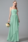 Strapless Green Bridesmaid Dress With Asymmetric Hem