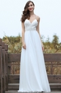 White Embroidery Spaghetti Straps Bridal Gown