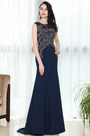 Blue Lace Beaded Night Dress Ball Gown