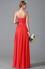 Strapless Red Bridesmaid Dress With Asymmetric Hem