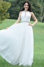 Charmming Halter White Beaded Bridal Gown