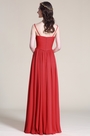 Elegant V-cut  Red Bridesmaid Dress