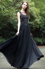 Black Sweetheart Evening Dress with Lace and Beads