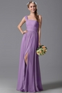 Robe Demoiselle d'honneur Une Bretelle Violette