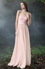 A-Linie Rosa Bodenlang Spitze Ball Abendkleid