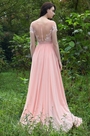 Rosa Elegant Spitze Applikation Ballkleid