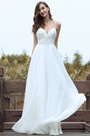 White Embroidery Spaghetti Straps Bridal Gown