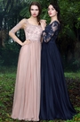 Navy Blue Lace Mother of the Bride Dress