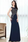 Blue Lace Beaded Night Dress Ball Gown