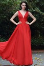 Rot Sexy Chiffon Brautjungernkleid  Abendkleid