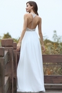 White Embroidery Spaghetti Straps Bridal Gown
