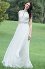 Charmming Halter White Beaded Bridal Gown