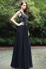 Black Sweetheart Evening Dress with Lace and Beads