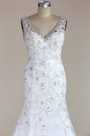 Robe de Mariée Sans Manche V Col