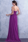 Strapless Purple Pleated Bridesmaid Dress