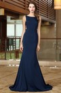 Blue Mermaid Evening Dress with Lace Appliques