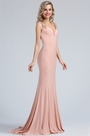 Elegant Blush Beaded Mermaid Formal Dress