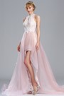 Light Pink Halter Lace Prom Mermaid Homecoming Dress