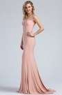 Elegant Blush Beaded Mermaid Formal Dress