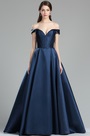 Robe de Soirée Princes Hors de l'Epaule Bleu Foncé