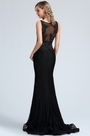 Sleeveless Black Beaded Lace Mermaid Dress
