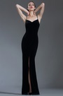 Noire Robe de Soirée Sexy avec Bretelles Fines