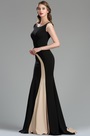 Elegant Black and Champagne Mermaid Occasion Dress