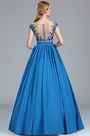Blau Spitze Applikation Quinceanera Ballkleid