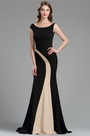 Elegant Black and Champagne Mermaid Occasion Dress