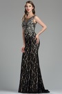 Classy Long Black Lace Prom Evening Gown