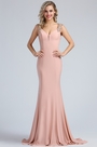 Elegant Blush Beaded Mermaid Formal Dress