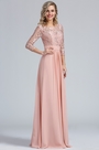 Blush A-line Overlace Prom Evening Dress