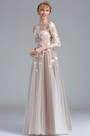 Elegant Long Sleeves Lace Appliques Fancy Prom Dress