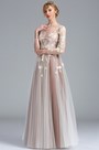 Elegant Long Sleeves Lace Appliques Fancy Prom Dress
