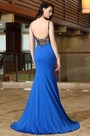 Blue Straps Long Homecoming Prom Mermaid Dress