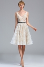 Robe de Cocktail à la Mode Col en V Ivoire