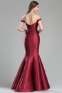 Vintage Red Off the shoulder Prom Evening Gown