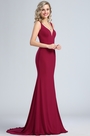 Rosy Red Sleeveless Long Maternity Evening Gown
