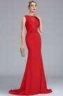 Elegant Red Long Mermaid Carpet Dress with Bowtie