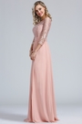Blush A-line Overlace Prom Evening Dress