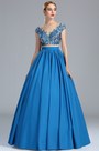 Blau Spitze Applikation Quinceanera Ballkleid