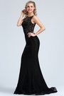 Sleeveless Black Beaded Lace Mermaid Dress
