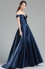 Robe de Soirée Princes Hors de l'Epaule Bleu Foncé