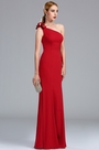 Ein-Schulter Rot Meerjungfrau Linie Abendkleid