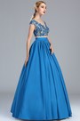 Blau Spitze Applikation Quinceanera Ballkleid