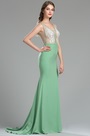 Elegant Green Floral Embroidery Summer Dress