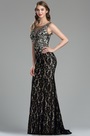 Classy Long Black Lace Prom Evening Gown