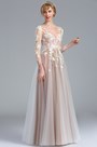 Elegant Long Sleeves Lace Appliques Fancy Prom Dress