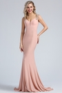 Elegant Blush Beaded Mermaid Formal Dress